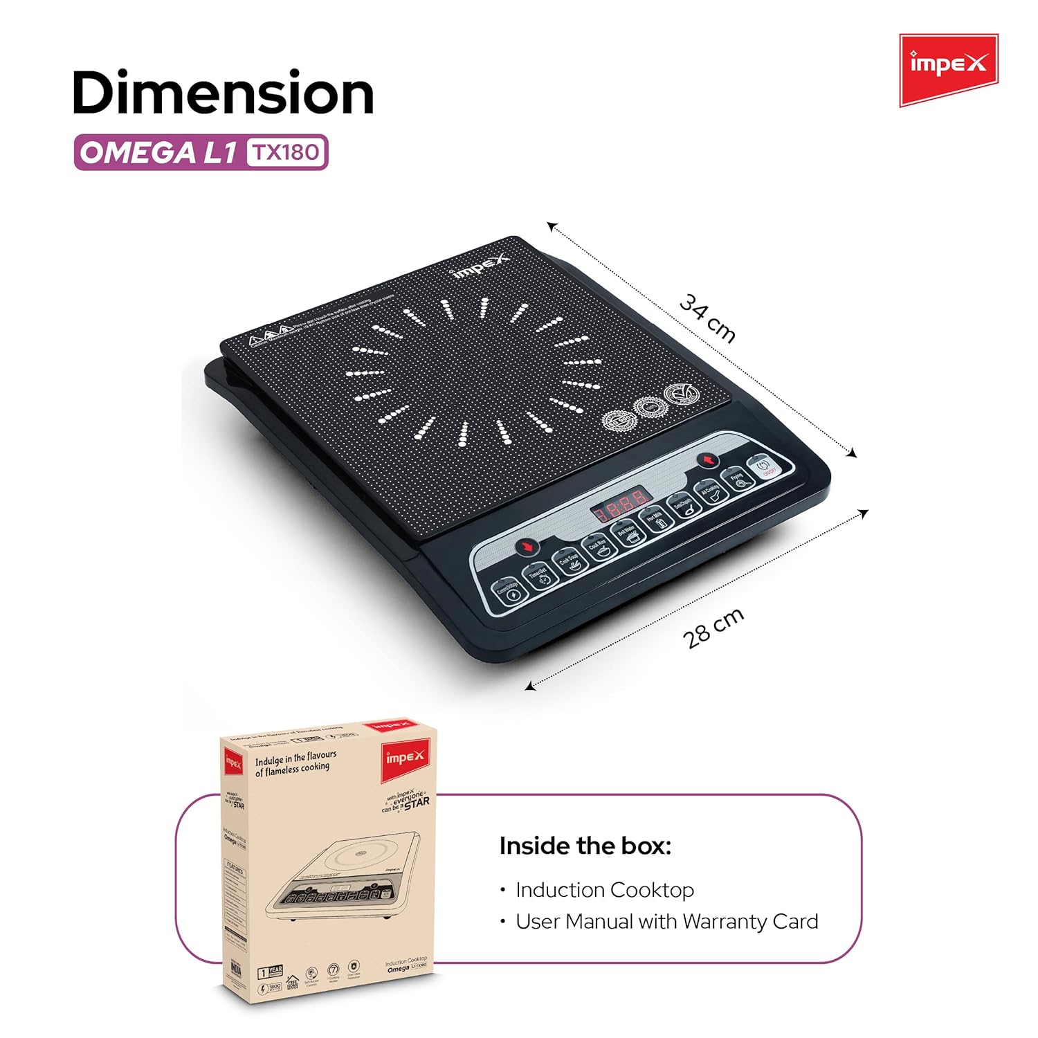Impex 1800 Watt Induction Cooktop